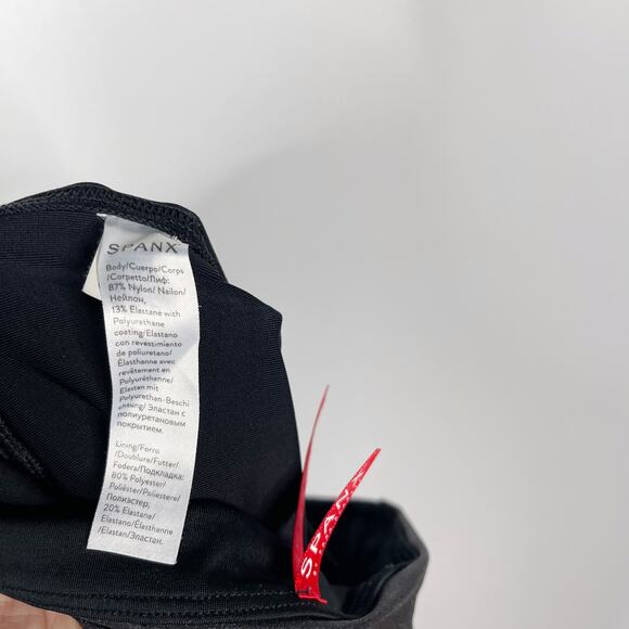 Spanx Womens Small S Black Faux Leather Leggings Nylon Dress Up Metallic - Picture 9 of 12